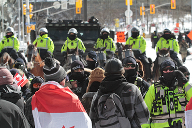 Police Break Up Ottawa Truck Protest : February 2022 : Personal Photo Projects : Photos : Richard Moore : Photographer